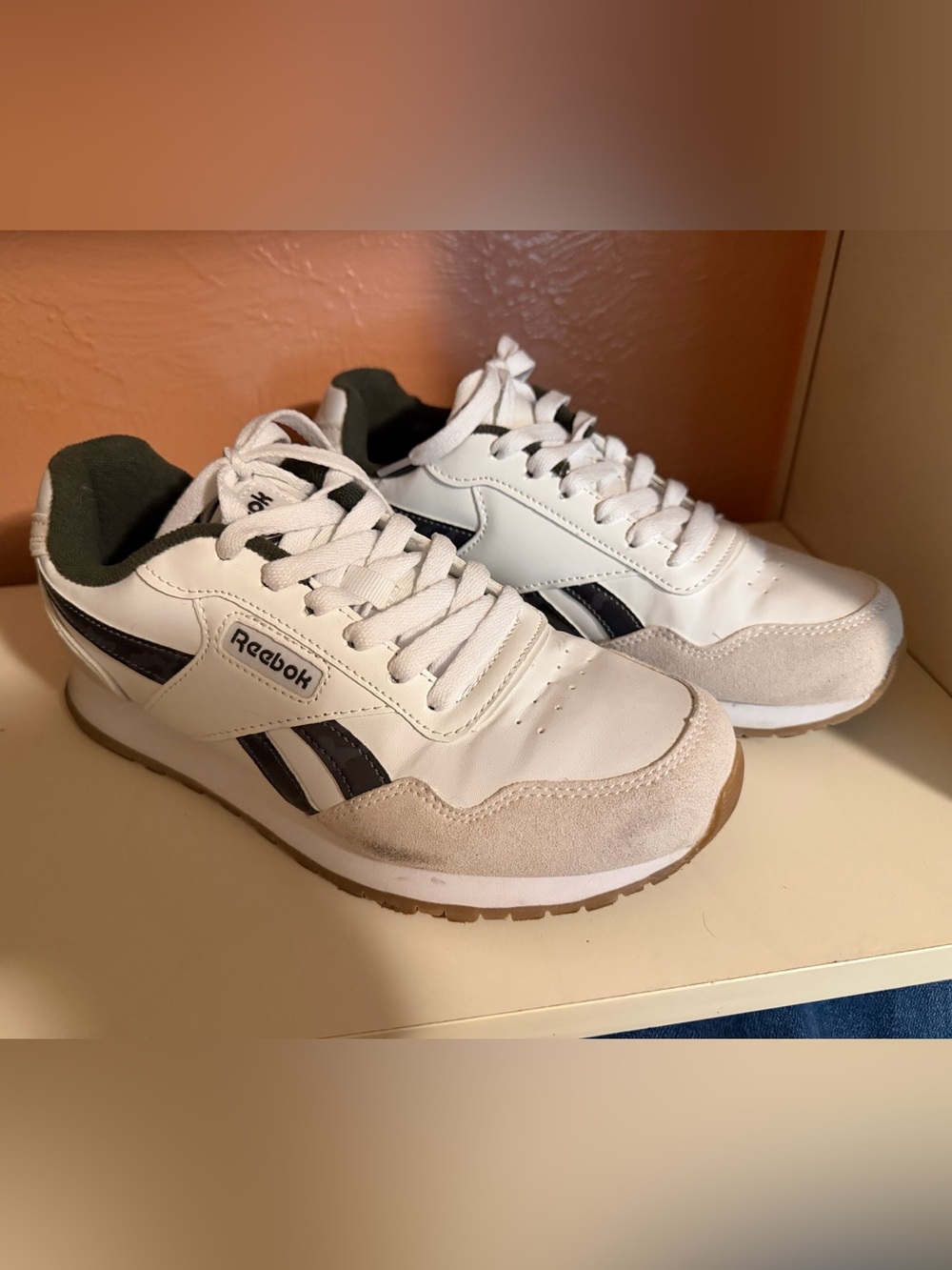 Reebok Retro Runner Sneakers in White, Black, and Tan